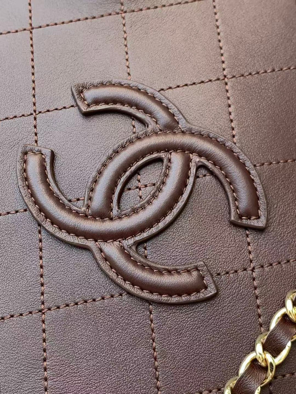 Chanel Mini Shopping Bag, Calfskin AS6199 Brown