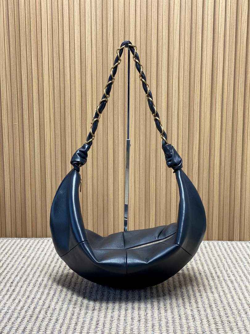 Saint Laurent 862210 YSL AMALIA hobo in lambskin Black - Default Title - View 3