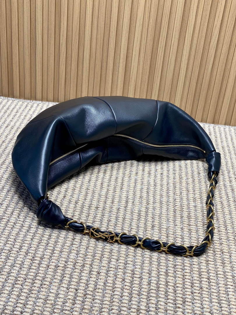 Saint Laurent 862210 YSL AMALIA hobo in lambskin Black - Default Title - View 5