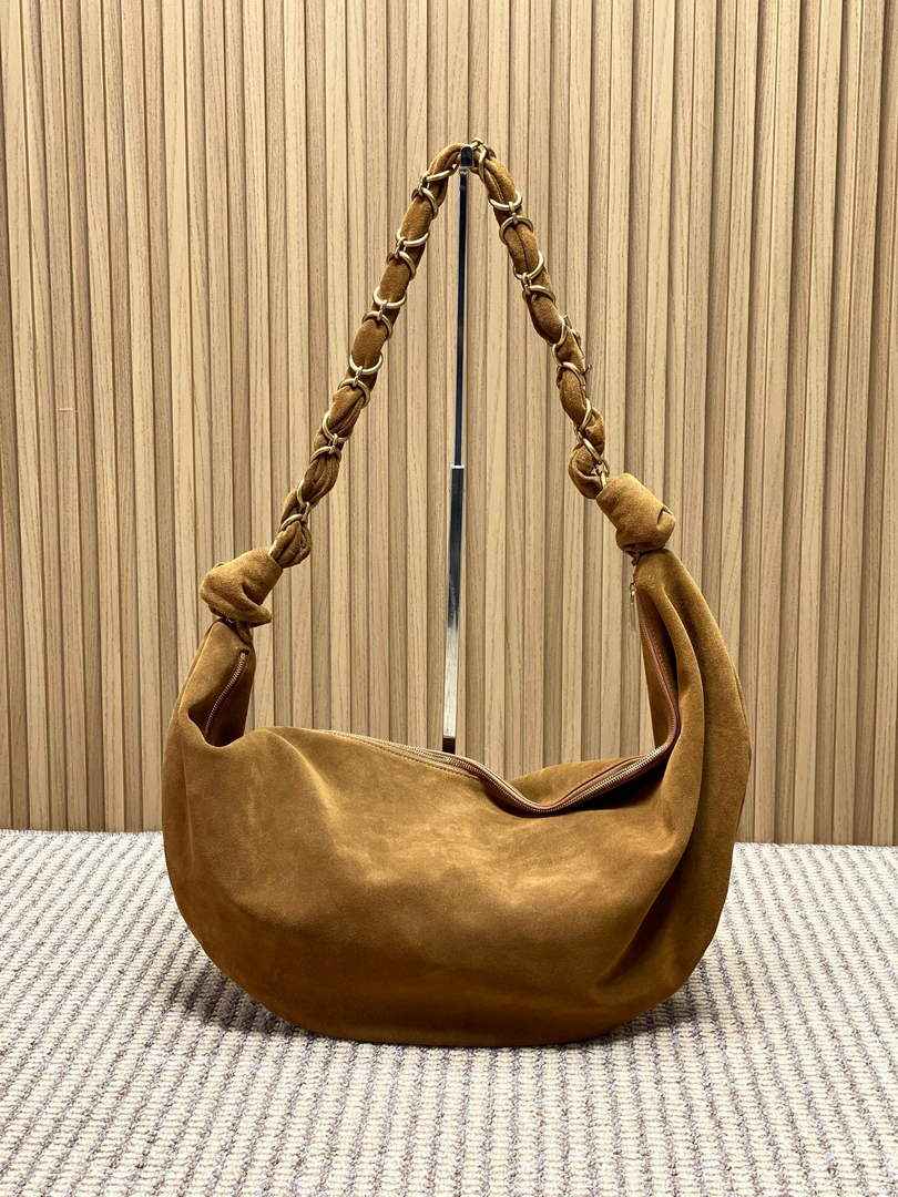 Saint Laurent 862210 YSL AMALIA hobo in Suede Brown - Default Title - View 1