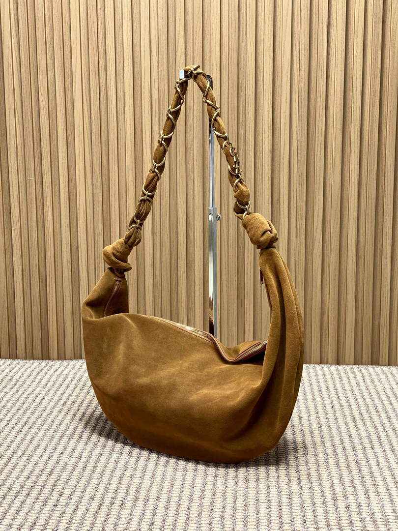 Saint Laurent 862210 YSL AMALIA hobo in Suede Brown - Default Title - View 2