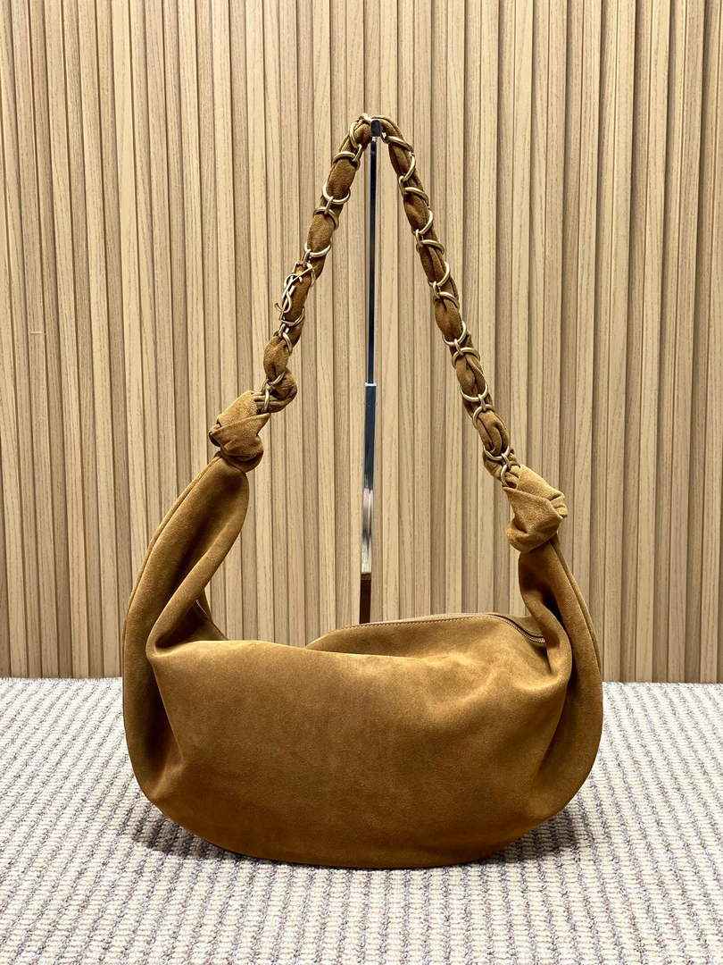 Saint Laurent 862210 YSL AMALIA hobo in Suede Brown - Default Title - View 3