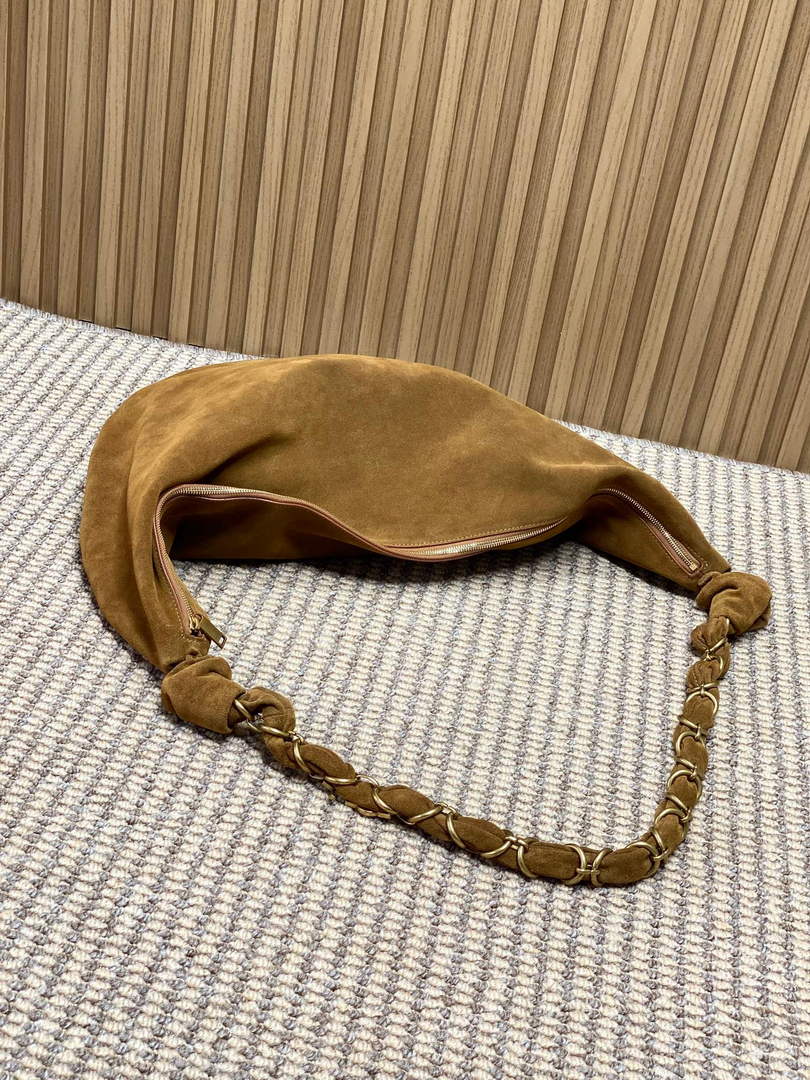 Saint Laurent 862210 YSL AMALIA hobo in Suede Brown - Default Title - View 5