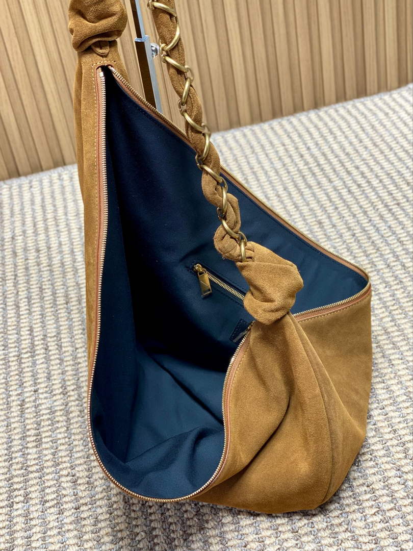 Saint Laurent 862210 YSL AMALIA hobo in Suede Brown - Default Title - View 8