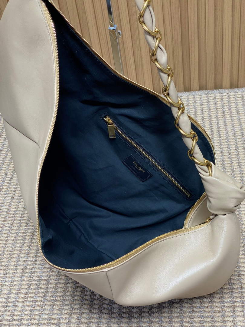 Saint Laurent 862210 YSL AMALIA hobo in lambskin Apricot - Default Title - View 8