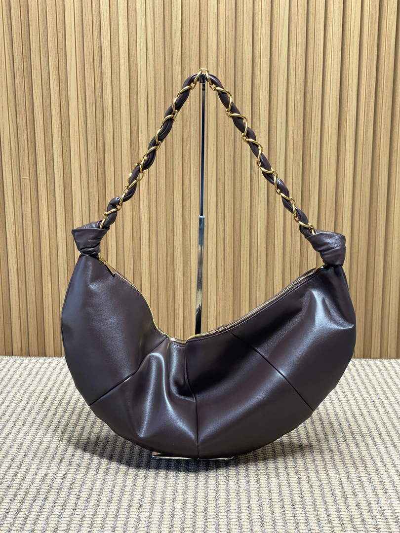 Saint Laurent 862210 YSL AMALIA hobo in lambskin Coffee - Default Title - View 3
