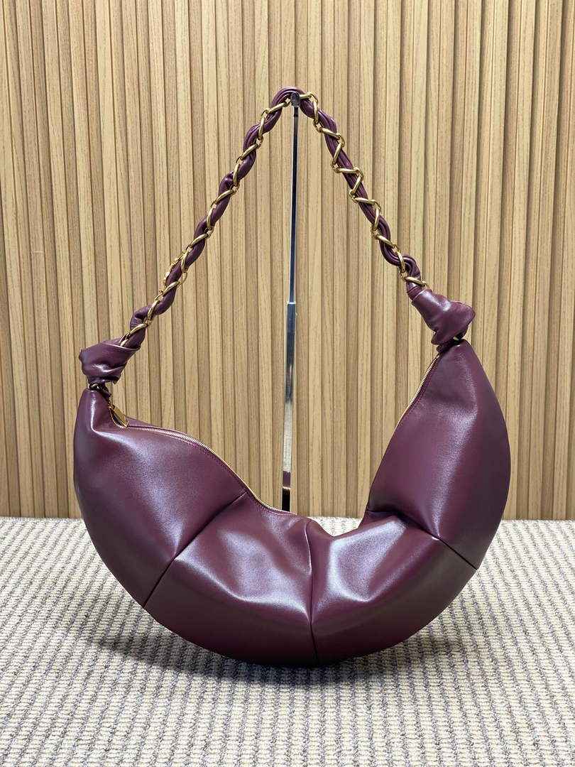 Saint Laurent 862210 YSL AMALIA hobo in lambskin Wine Red - Default Title - View 3