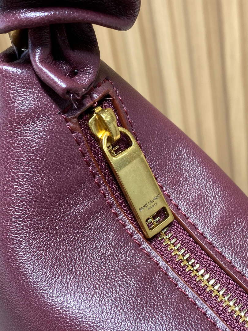 Saint Laurent 862210 YSL AMALIA hobo in lambskin Wine Red - Default Title - View 7