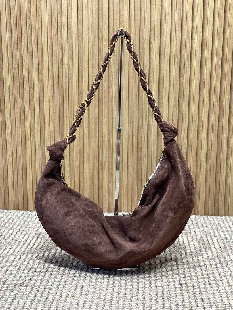 Saint Laurent 862210 YSL AMALIA hobo in Suede Coffee - Default Title - View 1