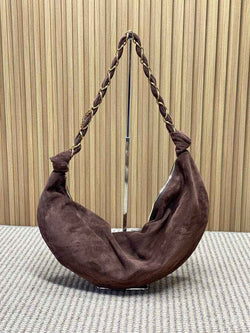 Saint Laurent 862210 YSL AMALIA hobo in Suede Coffee - Default Title - View 1