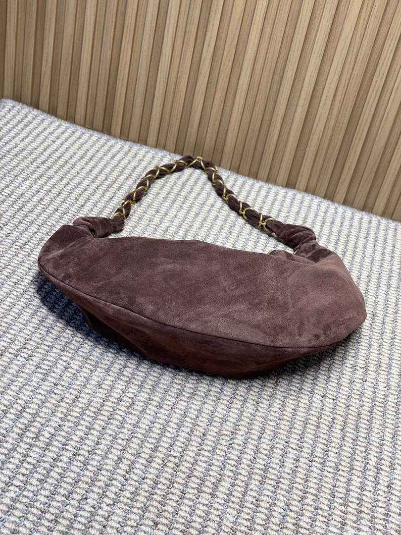 Saint Laurent 862210 YSL AMALIA hobo in Suede Coffee - Default Title - View 4