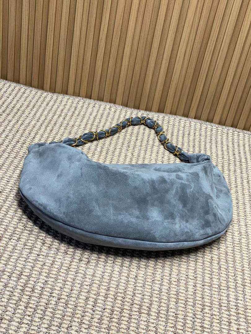 Saint Laurent 862210 YSL AMALIA hobo in Suede Gray - Default Title - View 4