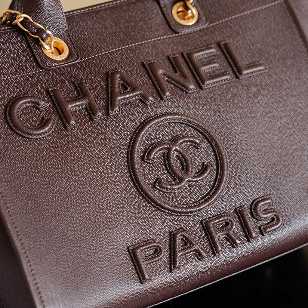 Chanel Shopping Bag, AS3351 Grained Calfskin Brown