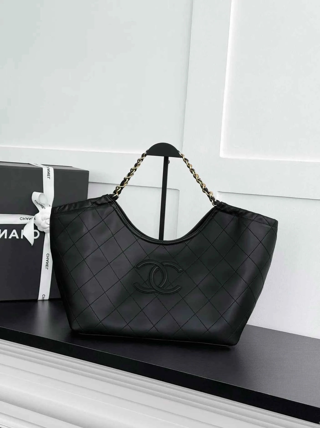 Chanel Shopping Bag, AS6475 Calfskin Black