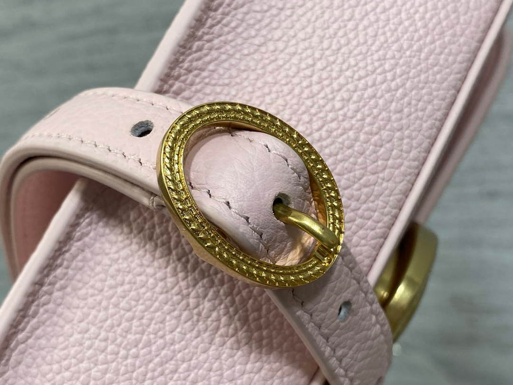 Small Dior Médaillon Flap Bag – Pink Grained Calfskin M3919 - Default Title - View 5