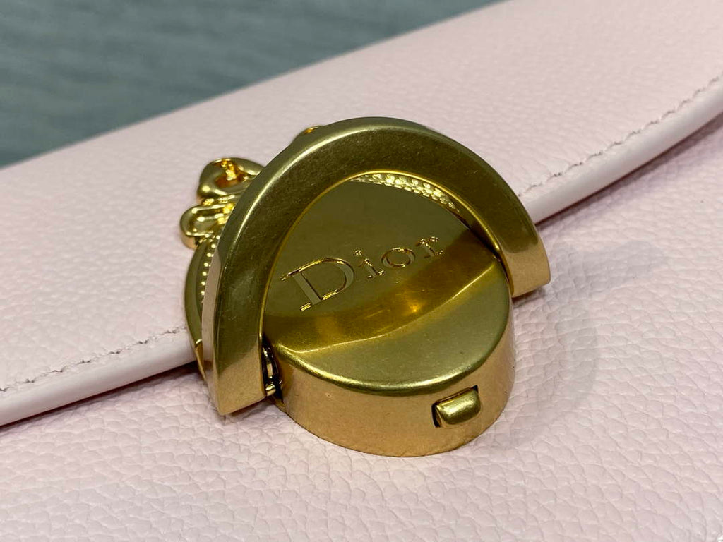 Small Dior Médaillon Flap Bag – Pink Grained Calfskin M3919 - Default Title - View 6