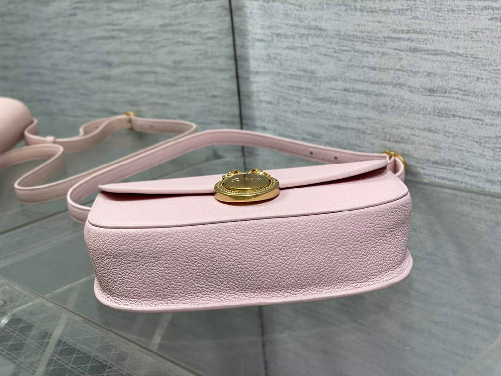 Small Dior Médaillon Flap Bag – Pink Grained Calfskin M3919 - Default Title - View 8