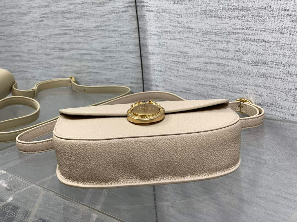 Small Dior Médaillon Flap Bag – Beige Grained Calfskin M3919 - Default Title - View 8