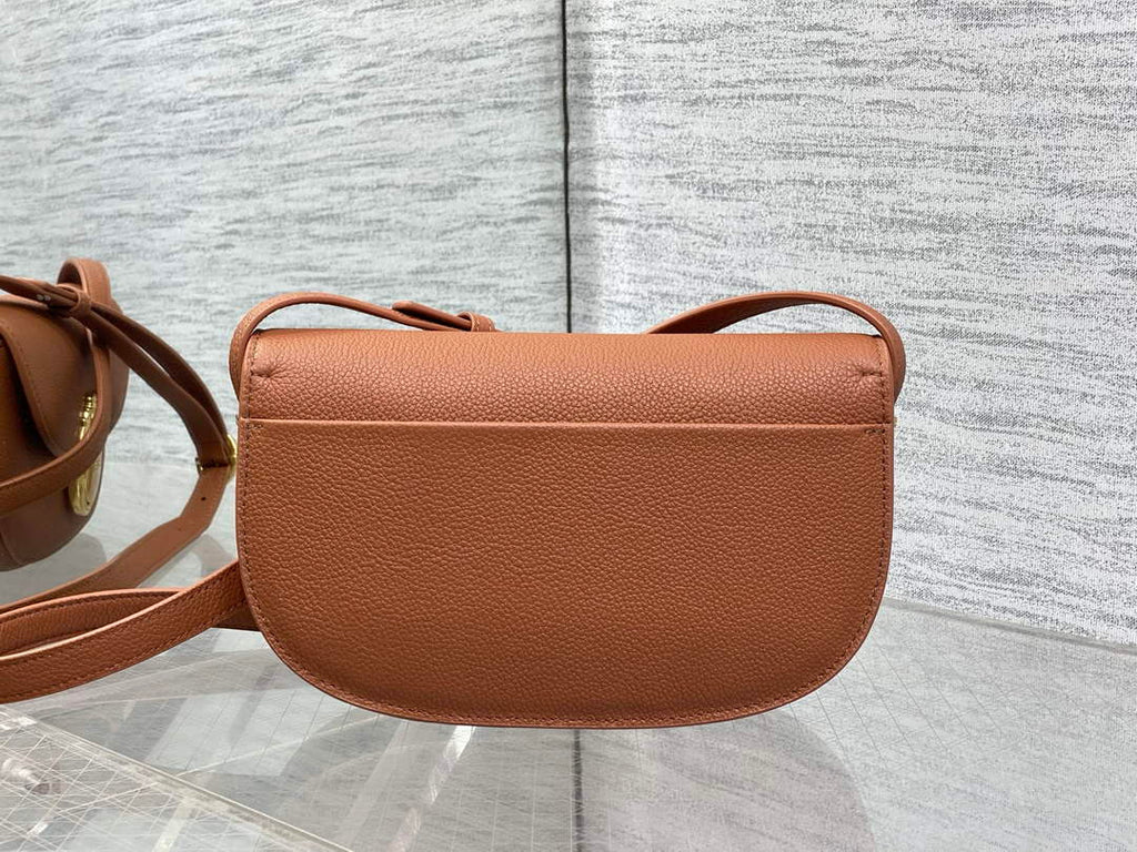 Small Dior Médaillon Flap Bag – Brown Grained Calfskin M3919 - Default Title - View 4
