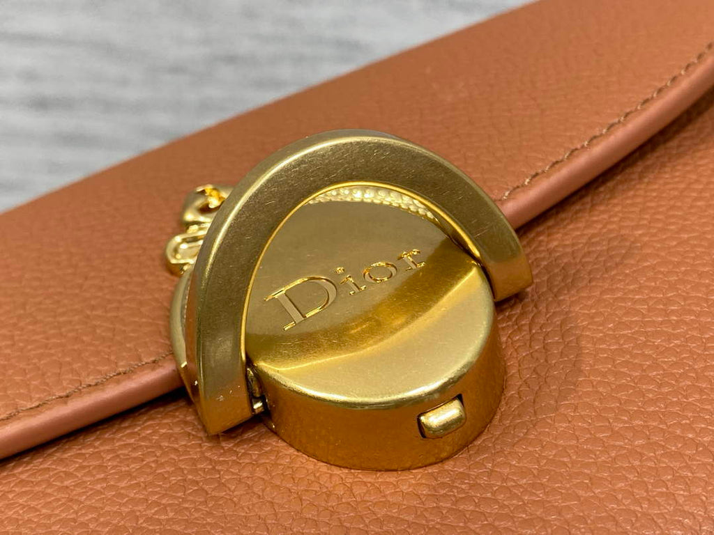 Small Dior Médaillon Flap Bag – Brown Grained Calfskin M3919 - Default Title - View 6