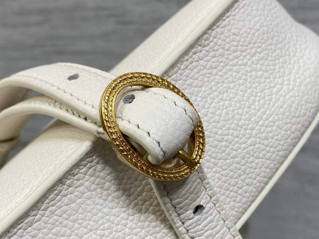 Small Dior Médaillon Flap Bag – White Grained Calfskin M3919 - Default Title - View 5