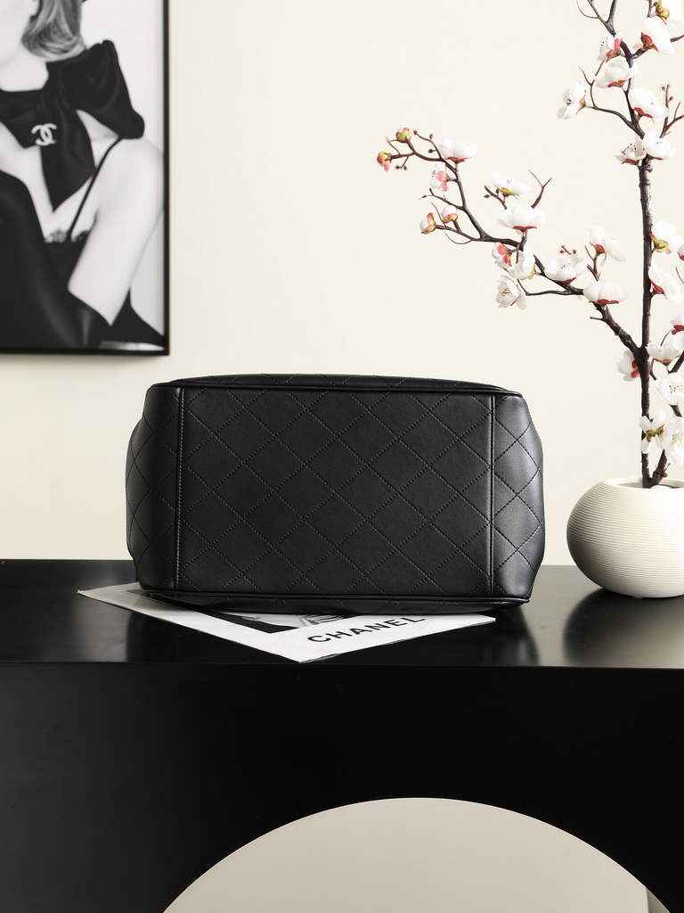 Chanel Small Shopping Bag, AS6200 Calfskin Black