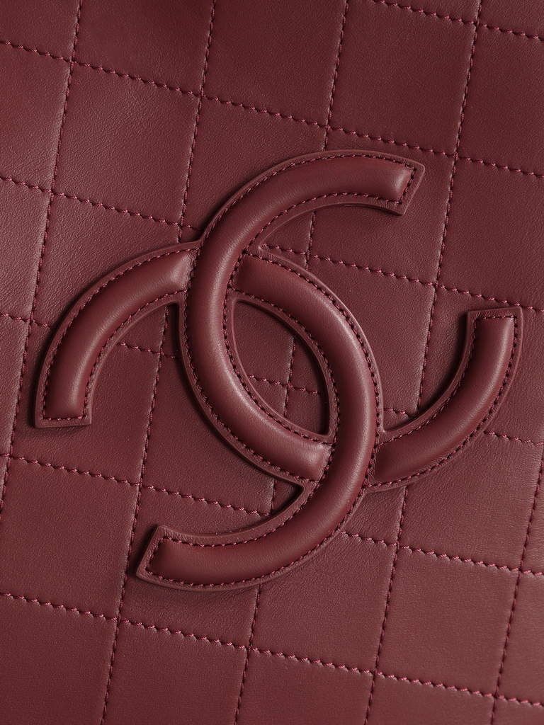 Chanel Small Shopping Bag, AS6200 Calfskin  Burgundy