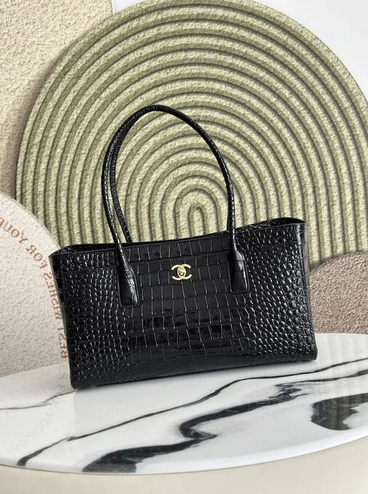 Chanel Small Shopping Bag, AS6243 Crocodile Black