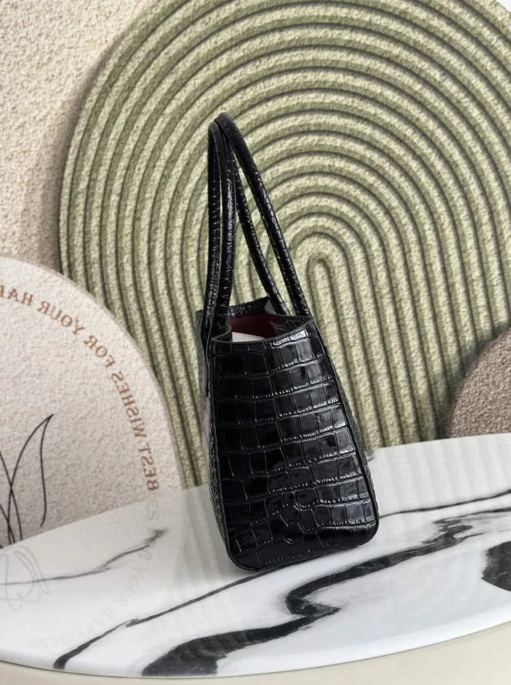 Chanel Small Shopping Bag, AS6243 Crocodile Black