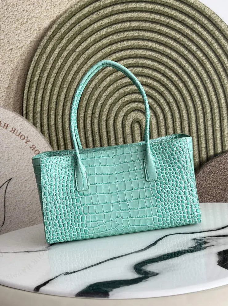 Chanel Small Shopping Bag, AS6243 Crocodile Blue