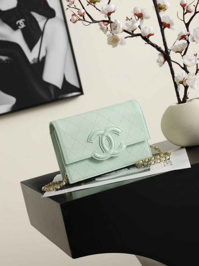 Chanel Wallet on Chain, AP5455 Calfskin Blue