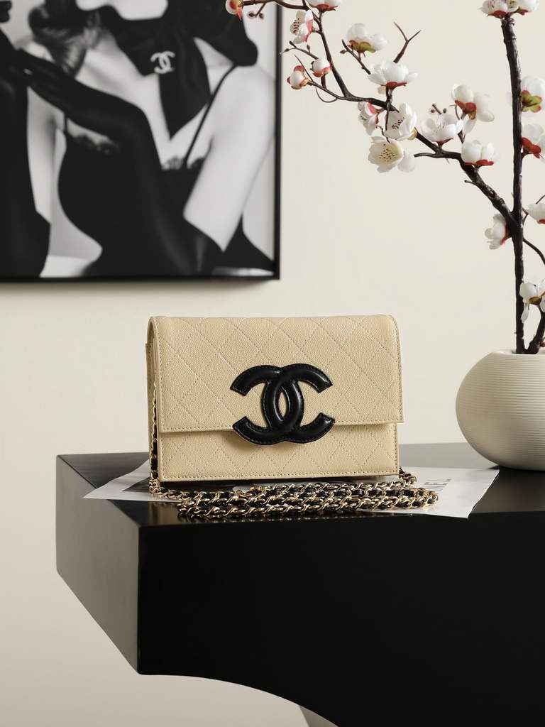Chanel Wallet on Chain, AP5455 Calfskin Apricot