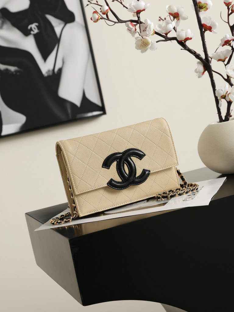Chanel Wallet on Chain, AP5455 Calfskin Apricot