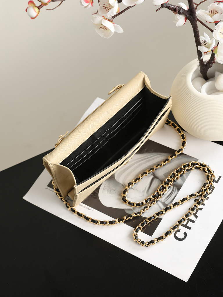 Chanel Wallet on Chain, AP5455 Calfskin Apricot