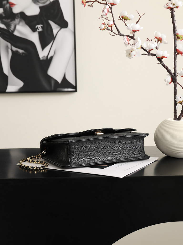 Chanel Wallet on Chain, AS6554 Calfskin Black
