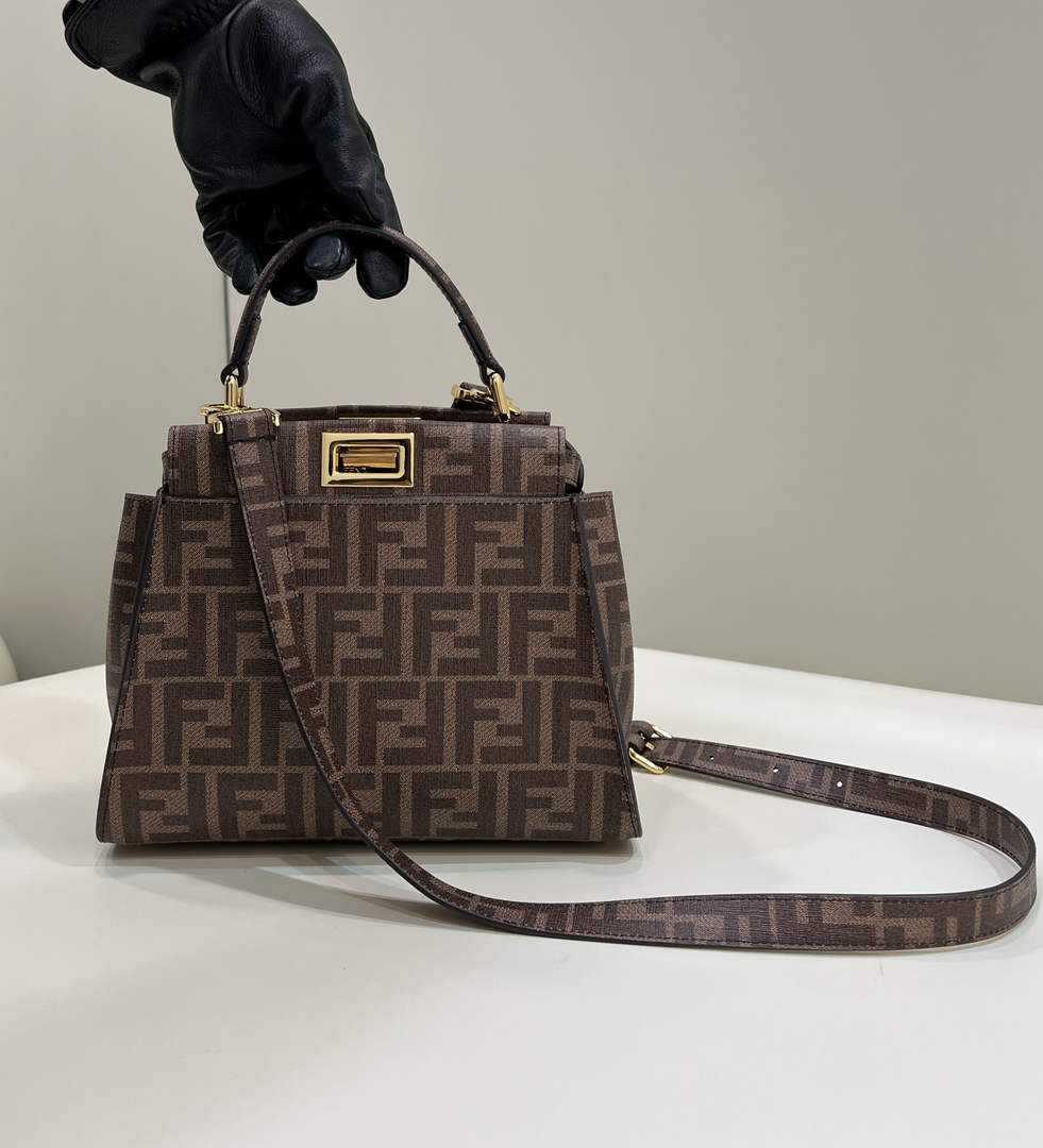 Fendi Peekaboo Mini Selleria Bag 8BN244 Brown