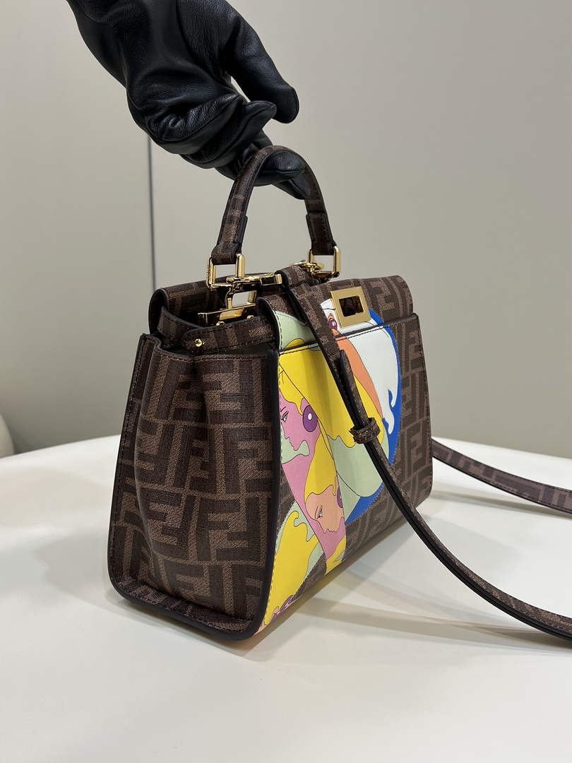 Fendi Peekaboo Mini Selleria Bag 8BN244 Brown