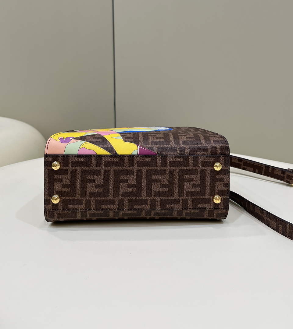 Fendi Peekaboo Mini Selleria Bag 8BN244 Brown