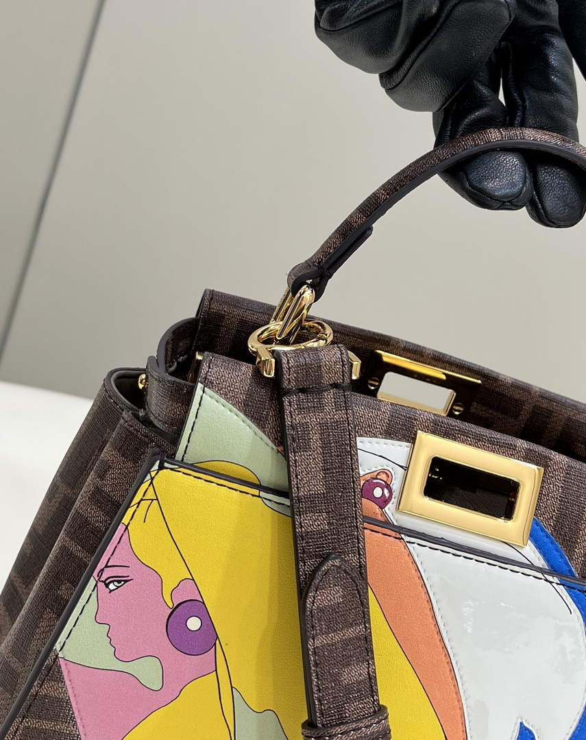Fendi Peekaboo Mini Selleria Bag 8BN244 Brown