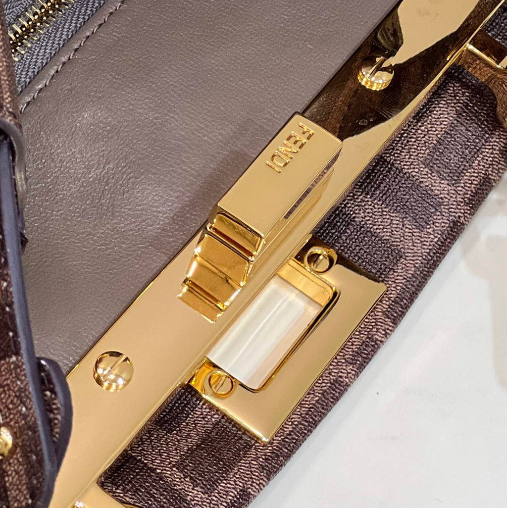 Fendi Peekaboo Mini Selleria Bag 8BN244 Brown