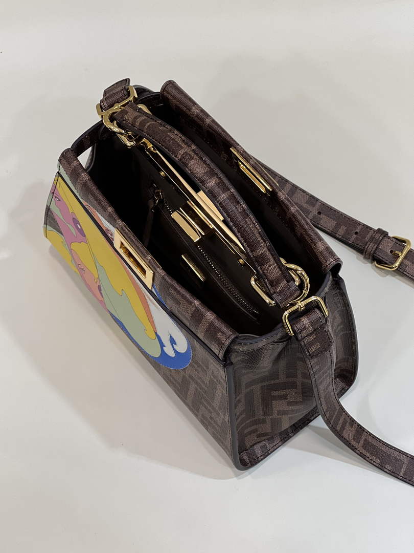 Fendi Peekaboo Mini Selleria Bag 8BN244 Brown