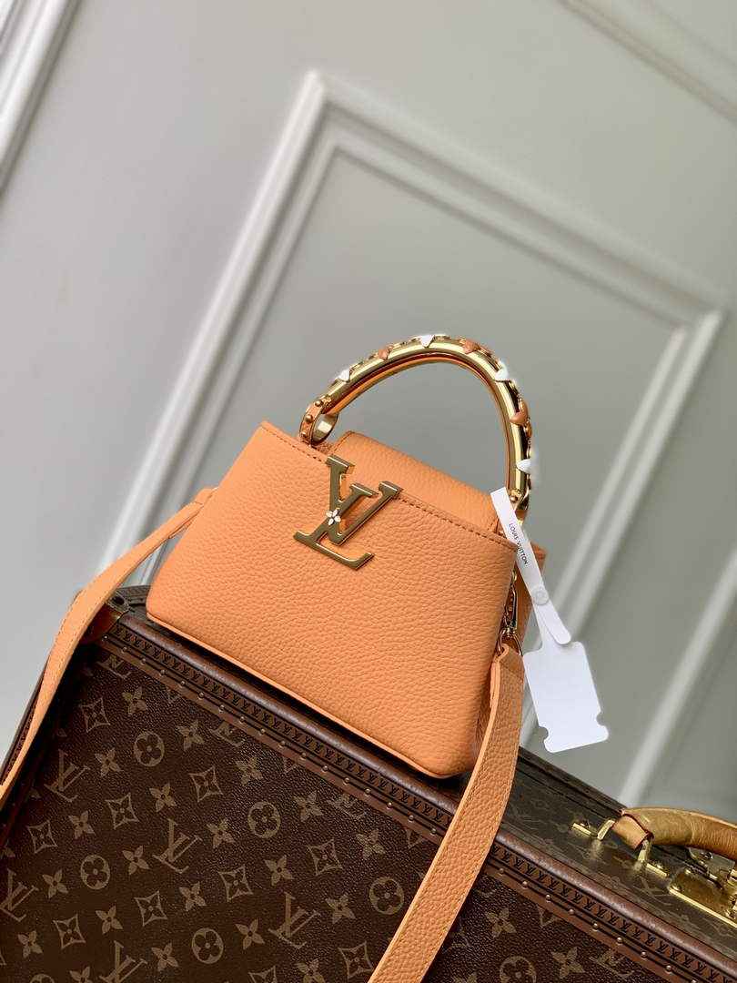 Louis Vuitton Capucines Mini Bag, M14396 In Apricot Taurillon Leather - Default Title - View 1