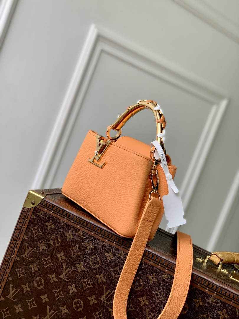 Louis Vuitton Capucines Mini Bag, M14396 In Apricot Taurillon Leather - Default Title - View 2