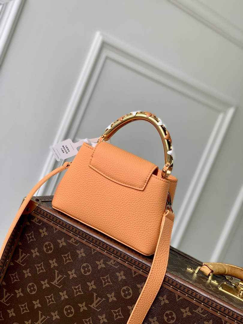 Louis Vuitton Capucines Mini Bag, M14396 In Apricot Taurillon Leather - Default Title - View 3