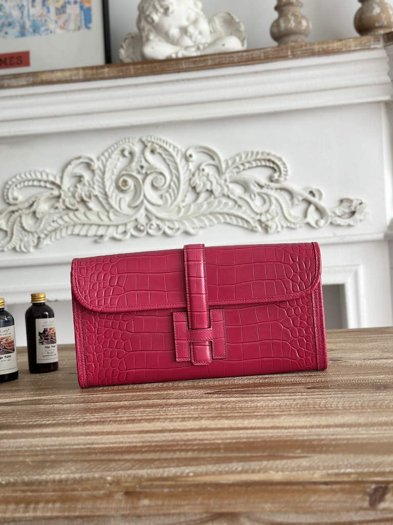 Hermes Jige Elan 29 clutch Calfskin Plum