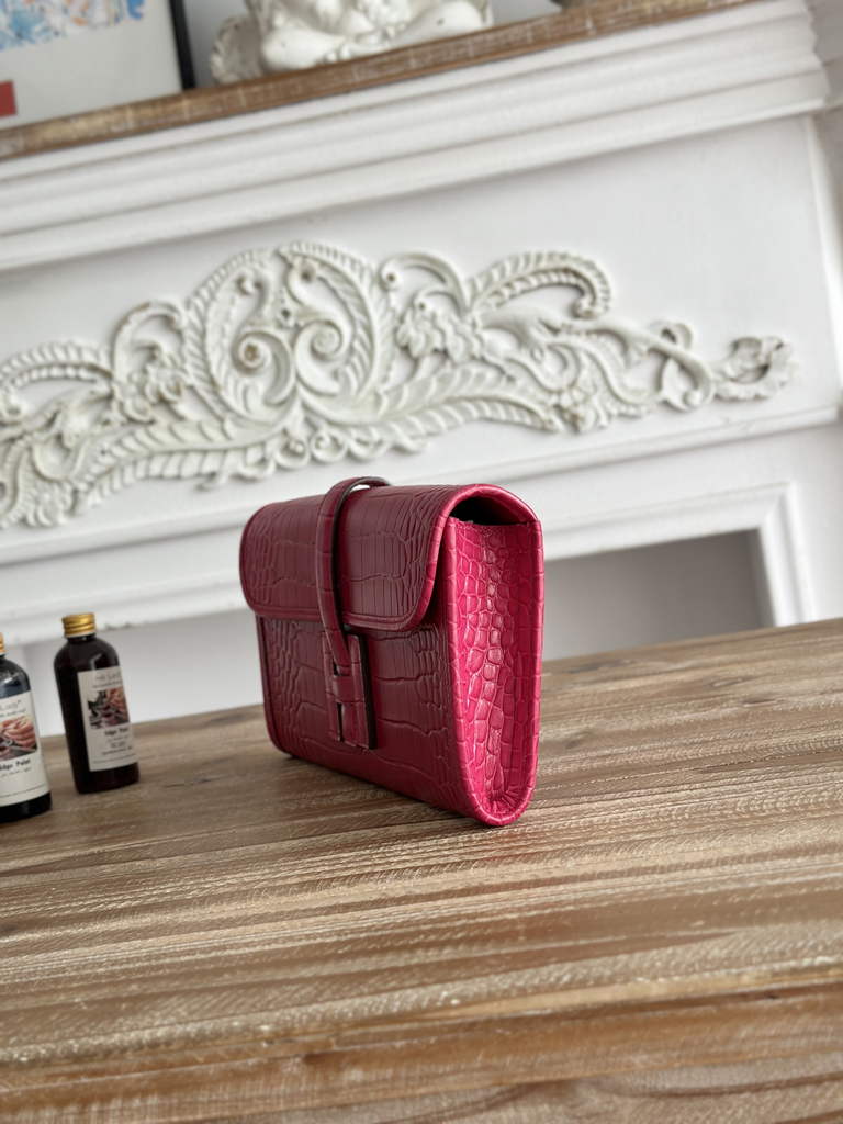 Hermes Jige Elan 29 clutch Calfskin Plum