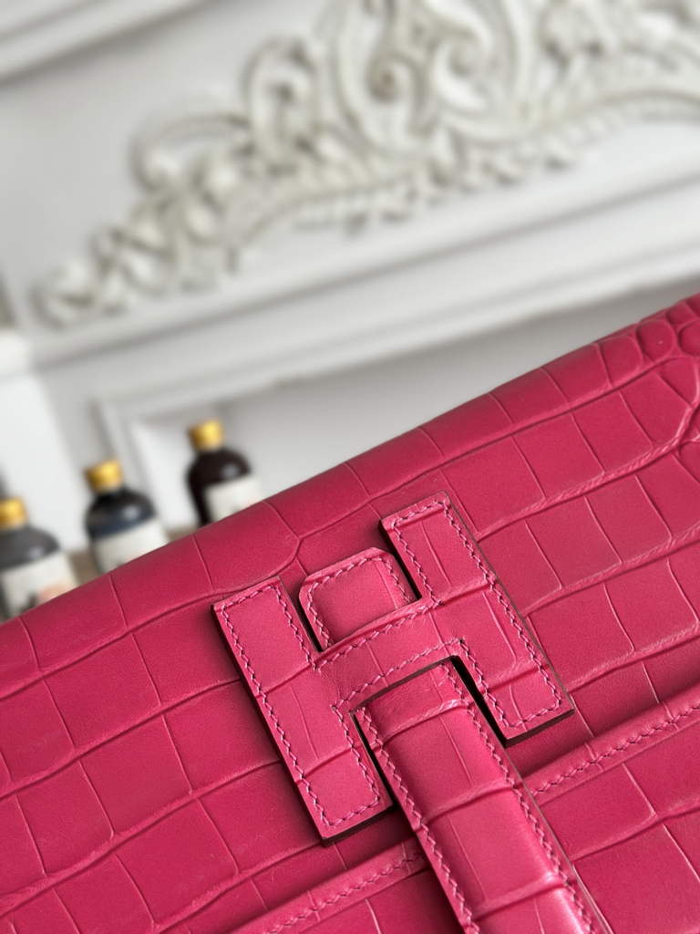 Hermes Jige Elan 29 clutch Calfskin Plum