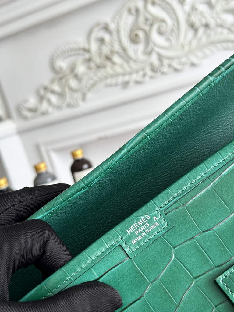 Hermes Jige Elan 29 clutch Calfskin Green